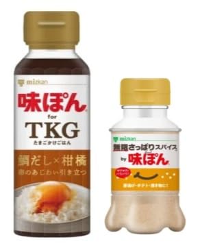 【TV紹介 SNSで話題 それぞれ限定×2種セット】ミツカン 味ぽんforTKG たまごかけごはん 鯛だし×柑橘 200ml /ポン酢 ∔ 無限さっぱりスパイス by 味ぽん 粉末 65ｇ THE TIME’のサムネイル