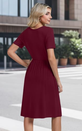 Image of Womens Short Sleeve Empire Waist Dresses Casual Summer Dress