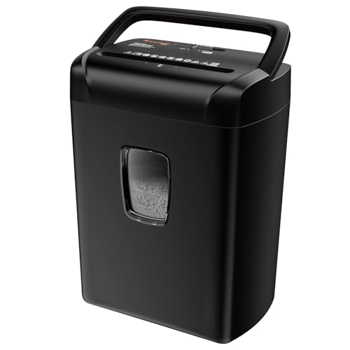 Bonsaii 15-Sheet Paper Shredder for Home Office Use, 10-Minute Cross Cut Shredder with 5.5 Gallons Bin, P-4 High Security Heavy Duty Office Shredder Shred...