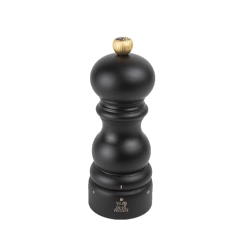 PEUGEOT - Salzmühle Paris u‘Select 15 cm - 6 voreingestellte Mahlgrade - Innovatives Zirlion-Mahlwerk für pulverfeines Salz - Aus PEFC-zertifiziertem Holz - Französisches Know-how - Schokoladenfarben