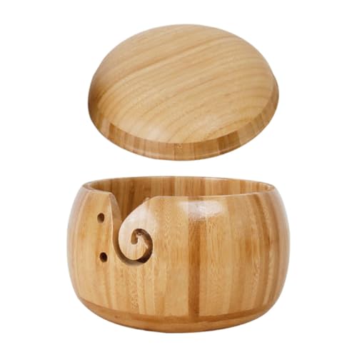 HEALSOPTHY Bol de Rangement pour Laine avec Couvercle Plat, Bol Décoratif pour Tricoter, Porte-pelote Domestique Compatible Laine à Tricoter, Accessoire...