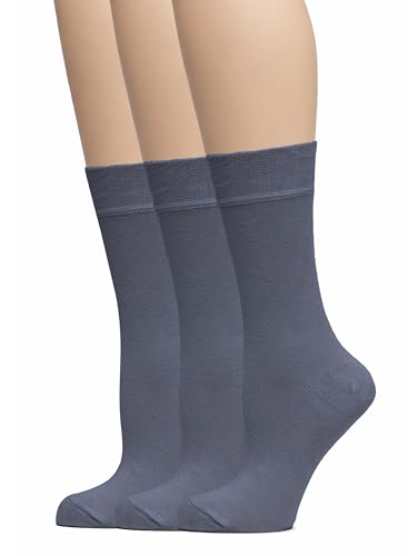 Image of Hugh Ugoli Women's Thin Soft Rayon Derived from Bamboo Crew Socks for Dress, Trouser, Seamless Toe & Non-Binding, 5-8 /9-11