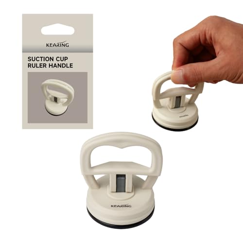 KEARING Suction Cup Quilting Ruler Handle - Heavy Duty Beige Grip Tool