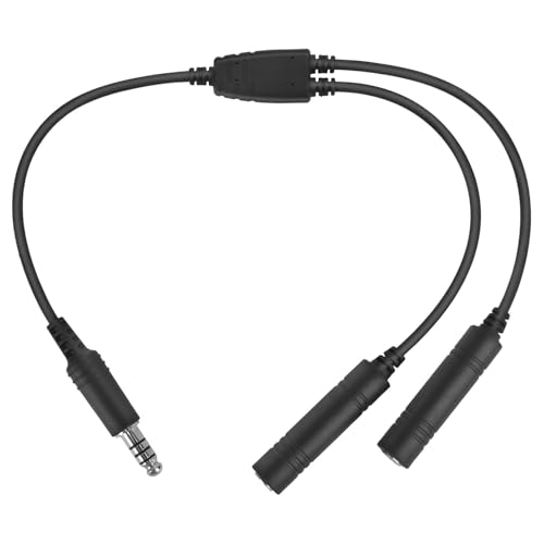 Adaptador para Auriculares de Aviación a U174/U Helicóptero con Doble Enchufe miniatura 5