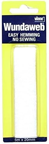Wonderweb Wundaweb Strong Hem Tape Iron On Fusible Fabric Tape No Sewing - 5 Meters x 20mm (Pack Of 1)