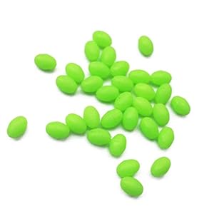 Yililay 100 Paquet en Plastique Souple Perles de pêche Lumineuse en Plastique Perles ovales en Plastique Perles Rondes…