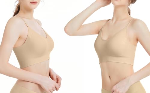 Image of Padded Bralette for Women Straps Sleep Bras Seamless Yoga Sport Bras