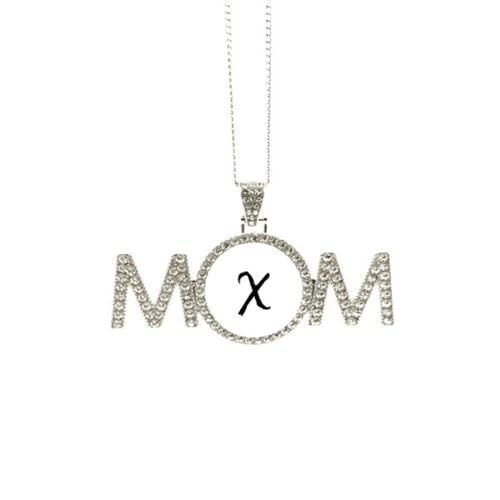 Collier alphabet grec chi noir pendentif anniversaire maman