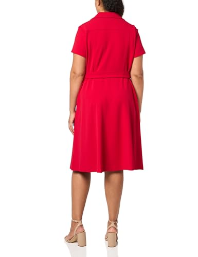 Image of Tommy Hilfiger Women's Scuba Midi Tie Waist Dress