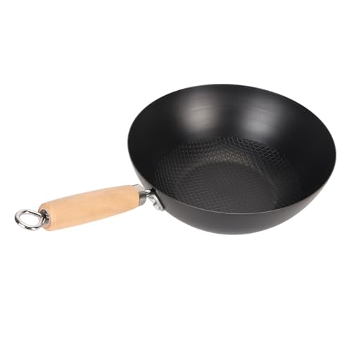 MAJONMMERD Sartén de Hierro Fundido, Antiadherente, Distribución Uniforme del Calor, de Madera de Haya, 24 Cm, Ideal para Cocinar en Casa (20 centímetros)