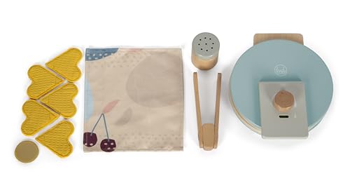 small Foot Waffeleisen-Set „Tasty“ aus Holz, Zubehör für die Spielküche, Küchen-Spielset für Kinder ab 3 Jahren, 12492