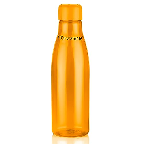 Image of Floraware Food Grade Premium Plastic Fridge Round Water Bottle, Drinking Bottle, 1000ml Pack of 8, Yellow
