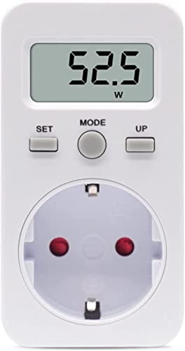Stromzähler für Steckdose, Energiekosten-Messgerät mit LCD Bildschirm, Maximale Leistung 3680W, Überlastsicherung, Steckdose stromzähler(1 Pack) Cover