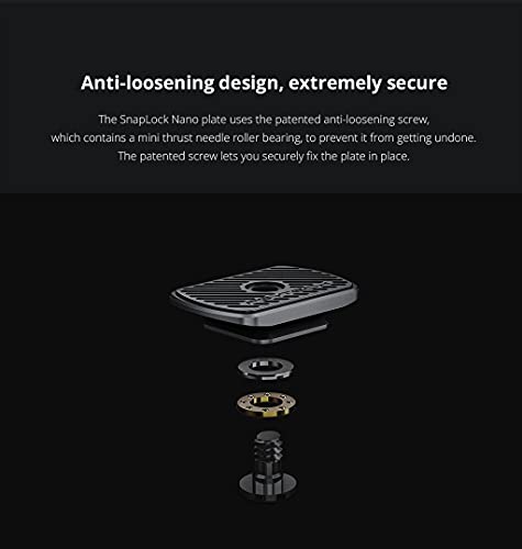 PGYTECH Placa SnapLock Nano soporte adaptador de aluminio con tornillo 1/4 para tripodes 3