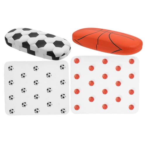 FRCOLOR Sunglasses Protector Case with Soccer Basketball Patterns Durable Hardshell Case for Women Men Kids