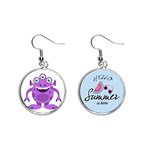 Pendientes de sandía morada tipo alienígena para lucir en terrazas y festivales de verano
