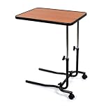 Economy Divan Over Bed Table – Height Adjustable Tilting Overbed Table with Wheels – Easy-Clean Bed Desk for Meals, Reading & Laptop Use – Strong Hospital Bed Table for Chair Bed or Wheelchair Users