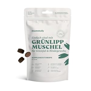 Gelenktabletten mit Grünlippmuschel Hund von mammaly – ca. 215 Leckerli (325g) – fördert die Mobilität und Gelenkschmiere – REGT Knorpelroduktion an – unterstützt Bänder, Bindegewebe und Gelenke
