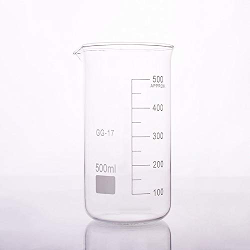 Laboratorio 3 Pezzi 500ml Becher di Vetro in Forma Alta per Laboratorio di Chimica Bilancia Laboratorio di Misurazione Addensato Educazione Forniture per Ufficio Scienza (Capacità: 500ml) (500ml)