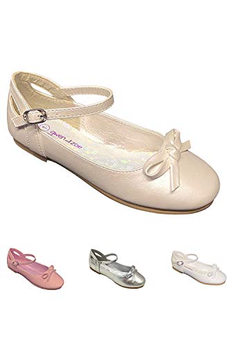 Gwen & Zoe Girl Dress Flats Shoes for Weddings, Christmas, First Communion, Easter, Flower Girl - Big and Little Girl Flats, Toddler, Kids Ballet Flats with Strap