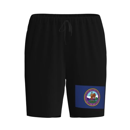 Flag of The Chickasaw Nation Pajama Shorts for Men, Men's Pajama Bottoms, Sleepwear for Summer2