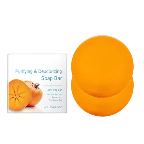 Jabón de caqui para eliminar el olor corporal, reduce las manchas de pigmento, lavado corporal purificador, aclara la piel, bloquea la humedad, mejora la elasticidad de la piel (2)
