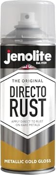 JENOLITE Directorust Metallic Gloss Spray Paint | GOLD | 400ml | Multi-Surface Copper Spray Paint for Metal, Wood, Plastic | All-In-OnePrimer, Undercoat and Topcoat | Interior & Exterior