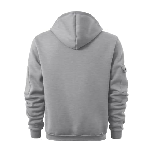 Fall Winter Quarter Zip Hoodie Men Pullover Tactical Sweatshirt Vintage Long Sleeve Casual Hoodies with Pockets