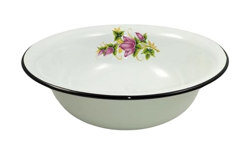 rukauf Emaille Schüssel mit Motiv RUND 9 Liter ca 38-40cm Durchmesser/Retro Nostalgie Geschirr