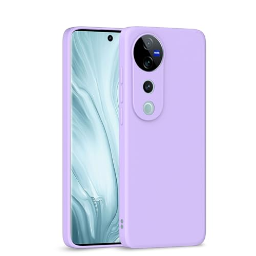 Image of Outlouders Back Cover for Vivo V40 Pro | Camera Protection | Durable Soft Matte Silicone Bumper Case (Purple)