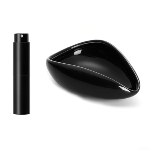 HomeVortex Earthenware - Juego de taza dosificadora de café y botella pulverizadora, bandeja de medición de 25 g, con base de silicona antideslizante, rociador RDT a prueba de fugas, con mosquetón