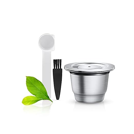 Filtros Cápsulas Café Recargable Rellenables Reutilizable para Cafetera Nespresso Cápsula rellenable de Acero Inoxidable Crema Rica Incluye Cuchara y Cepillo