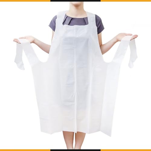 KIBERTIC - 100 Einwegschürzen Erwachsene, Plastikschürzen Einweg, Medizinische Einwegschürzen, Einmalschürzen