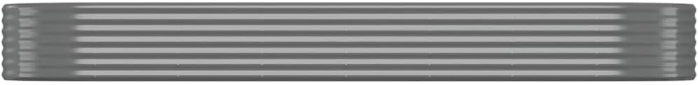 126.8 x 39.4 x 14.2 in Oval Grey Powder-Coated Steel Raised Garden Bed, Rust-Resistant Outdoor Planter Box for Vegetables, Herbs & Flowers, Modern Raised Bed for Patio, Balcony & Yard