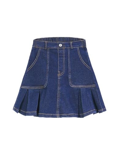 Amazon.com: Kukume 2026 Girl's Denim Skirts Elastic Waist Pleated