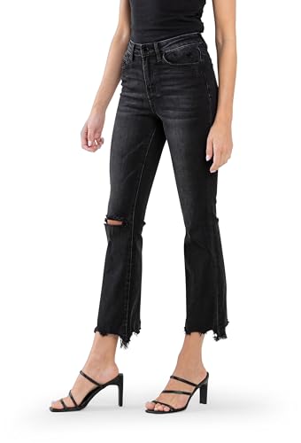 Flying Monkey, High Rise Ankle Bootcut Jeans, Black4