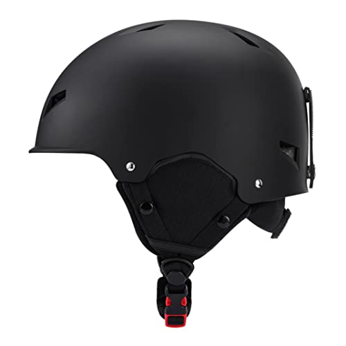 Casque de ski noir réglable taille L pour homme et femme protection sports d'hiver