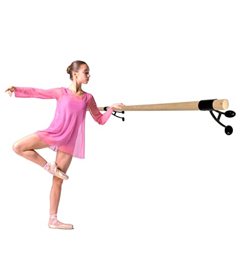 Balançoire Ballet Barre 24 FT Long 2.0” Diameter Black Brackets A, for Kids and Adults, Wall Mounted Premium Ballet Bar American Wood Home/Studio Ballet Barre, Dance Bar Stretch Bar Ballet Training