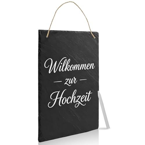 WPPQWP Schiefertafel zum Beschriften Kreidetafel 30x20cm Wand Tafel zum Aufhängen Deko Blackboard mit Juteband Kreidestift Doppelseitig Schilder für Küche Wände Garten Hochzeiten Partys