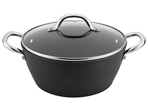 Cazuela Alta Inducción 2,8L, Tapa Cristal 20Cm, Antiadherente Mármol Sin Pfoa, Aluminio Forjado Negro - Florina En Oferta Florina Silver Merlot Cazuela Alta Inducción 20Cm, 2,8 Litros, Aluminio Forjado, Tapa De Cristal, 3 Capas Antiadherente Mármol Sin Pfoa, Apta Todas Cocinas, Vitrocerámica, Gas