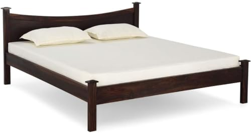 Image of Bed Solid Sheesham Wood for Your Bedroom Delivery Condition-DIY(Do-It-Yourself) Solid Wood Queen Bed (Finish Color - Dark Walnut Finish, Delivery Condition - DIY(Do-It-Yourself))