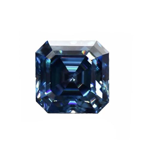 Moissanite en vrac Asscher colorée pour la création et fabrication de bagues personnalisées
