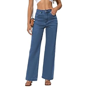 Womens Jeans Mid Waisted Straight Leg Loose Stretchy Lightweight Tummy Control Trendy Jeans for Women 2024