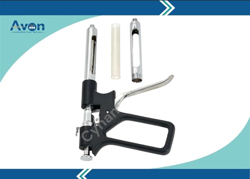 Set of 2 Intraligamental Gun Type Syringes with 1.8mL Solution Capacity - Dental Anesthetic Syringe Stainless Steel Autoclave-Safe