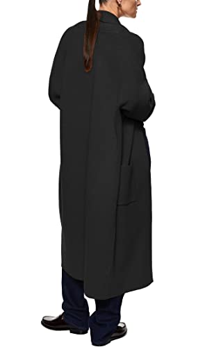 Image of Womens Long Sleeve Maxi Cardigan Open Front Oversized Knitted Sweater Coat Casual Lapel Warm Overcoat with Pockets