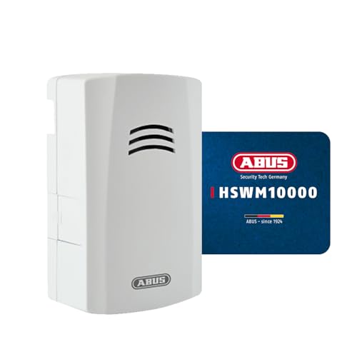 ABUS Wassermelder HSWM10000 - warnt bei Wasserschäden in Küche, Bad, Keller - 85 dB lauter Wasseralarm - Batterie austauschbar Weiss