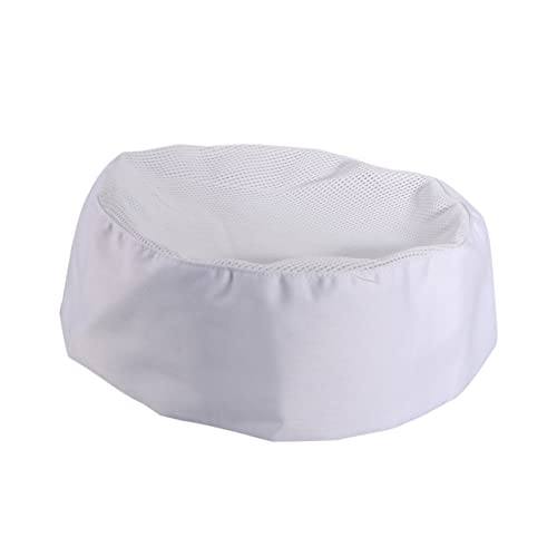 UPKOCH Professional Catering Chefs Hat Breathable Mesh Top Skull Cap with Adjustable Strap One Size (White)