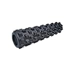 RumbleRoller - Extra Firm Textured Muscle Foam Roller Manipulates Soft Tissue Like A Massage Therapist (Black, Mid Size)