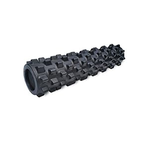 RumbleRoller – Extra Firm Textured Muscle Foam Roller Manipulates Soft Tissue Like A Massage Therapist (Black, Mid Size)