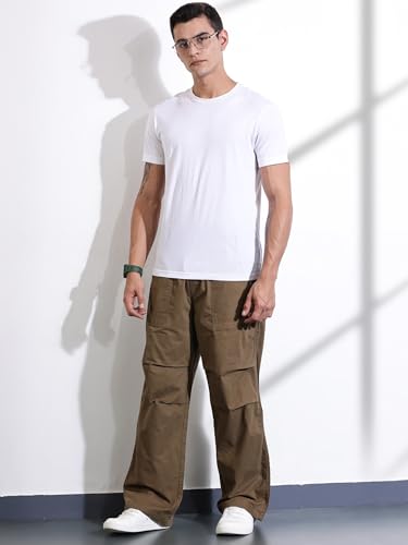 Image of Thomas Scott Men's | Solid | Light Weight | Breathable Fabric | 6 Pockets | Mid Rise | Loose Fit | 100% Cotton | Elasticated | Chino Trouser | Pants